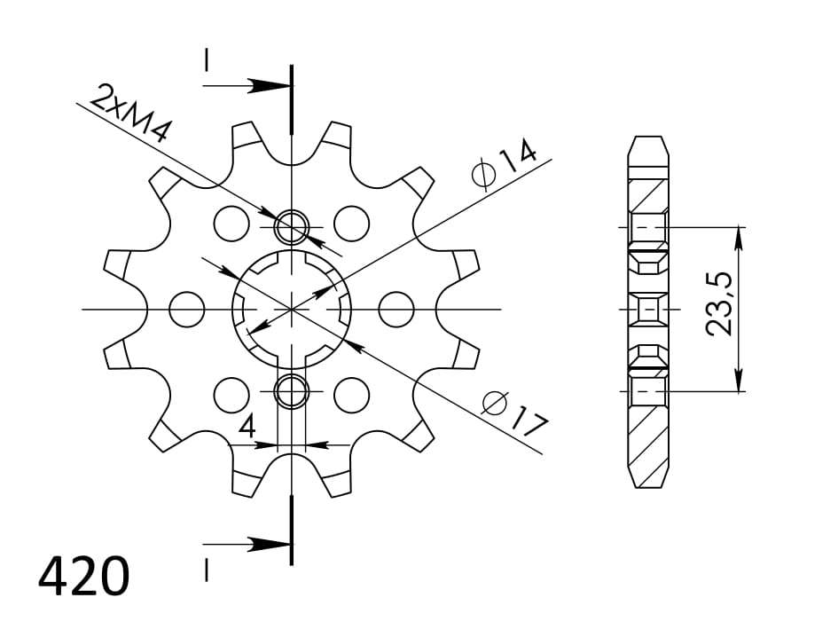Supersprox Counter Shaft Sprocket CST-1128:11.2 - Image 2