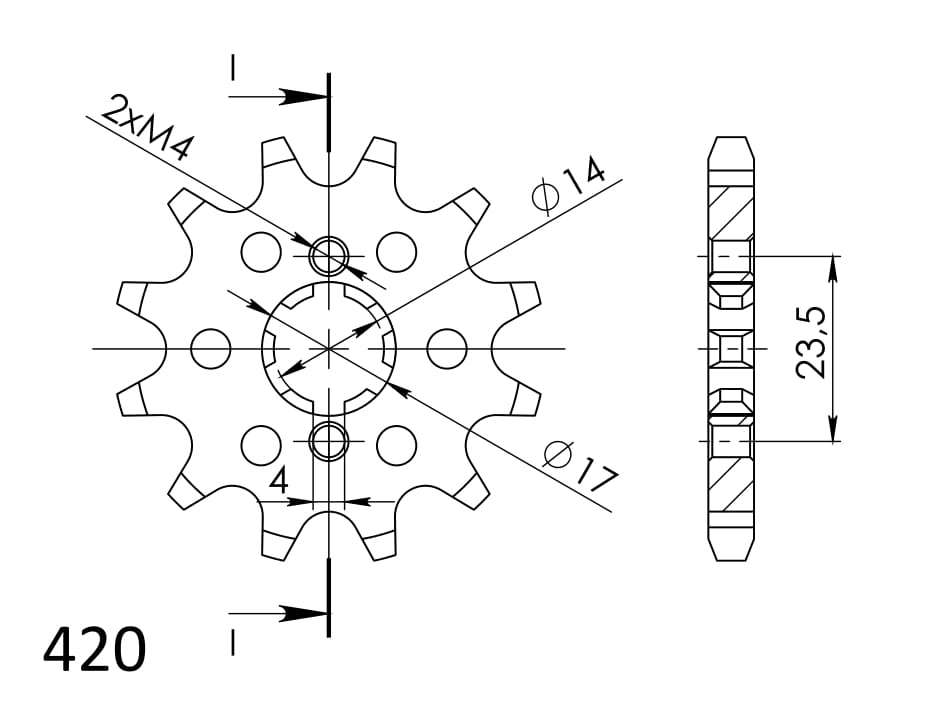 Supersprox Counter Shaft Sprocket CST-1128:13.2 - Image 2