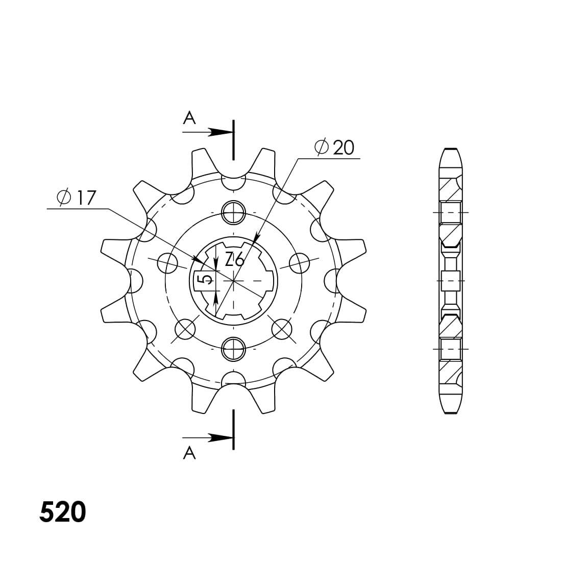 Supersprox Counter Shaft Sprocket CST-1324:12.1