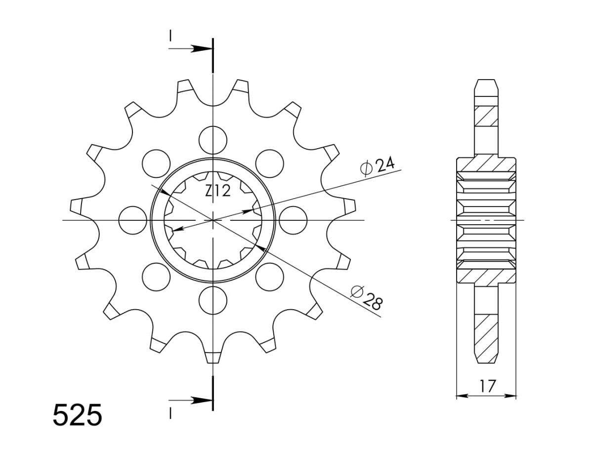 Supersprox Counter Shaft Sprocket With Rubber Bush CST-1371:15.3
