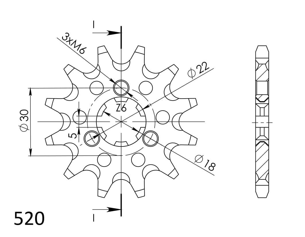 Supersprox Counter Shaft Sprocket CST-1445:11.1