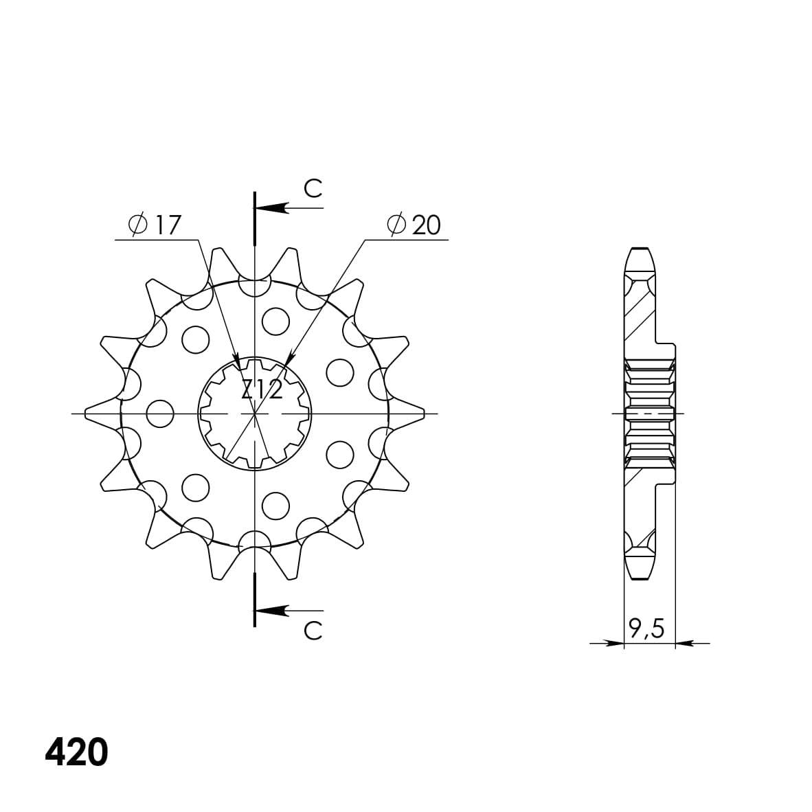 Supersprox Counter Shaft Sprocket CST-1900:14.1 - Image 3
