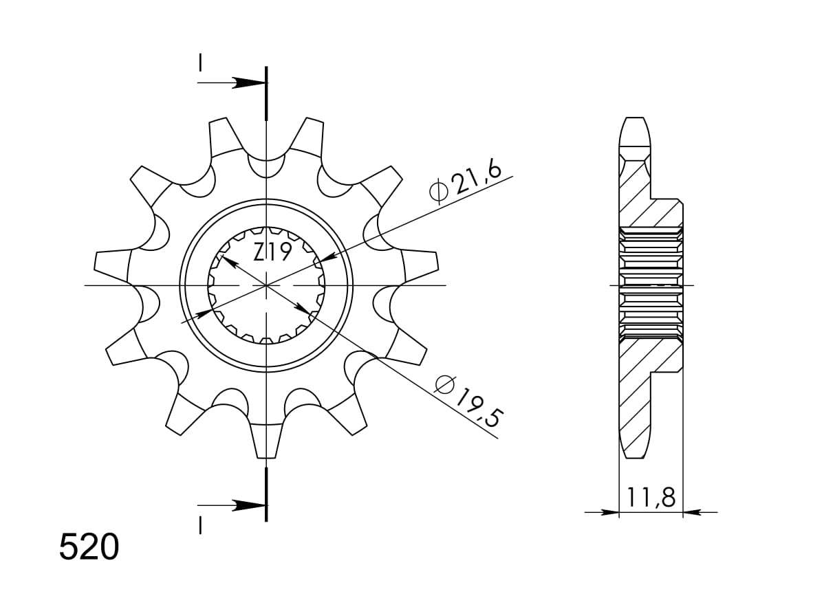 Supersprox Counter Shaft Sprocket CST-3222:11.1 - Image 3