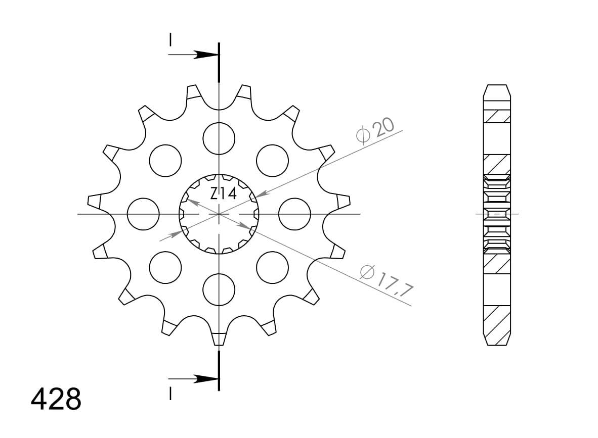 Supersprox Counter Shaft Sprocket CST-558:14.2 - Image 2