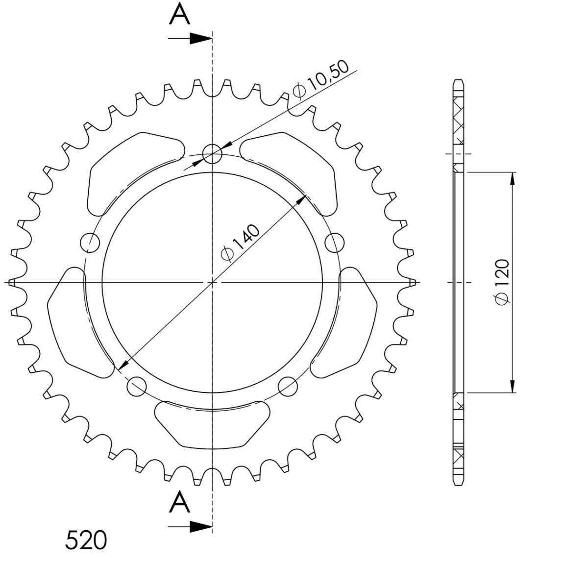 SUPERSPROX ALUMINUM REAR SPROCKET RAL-1793:43-BLU