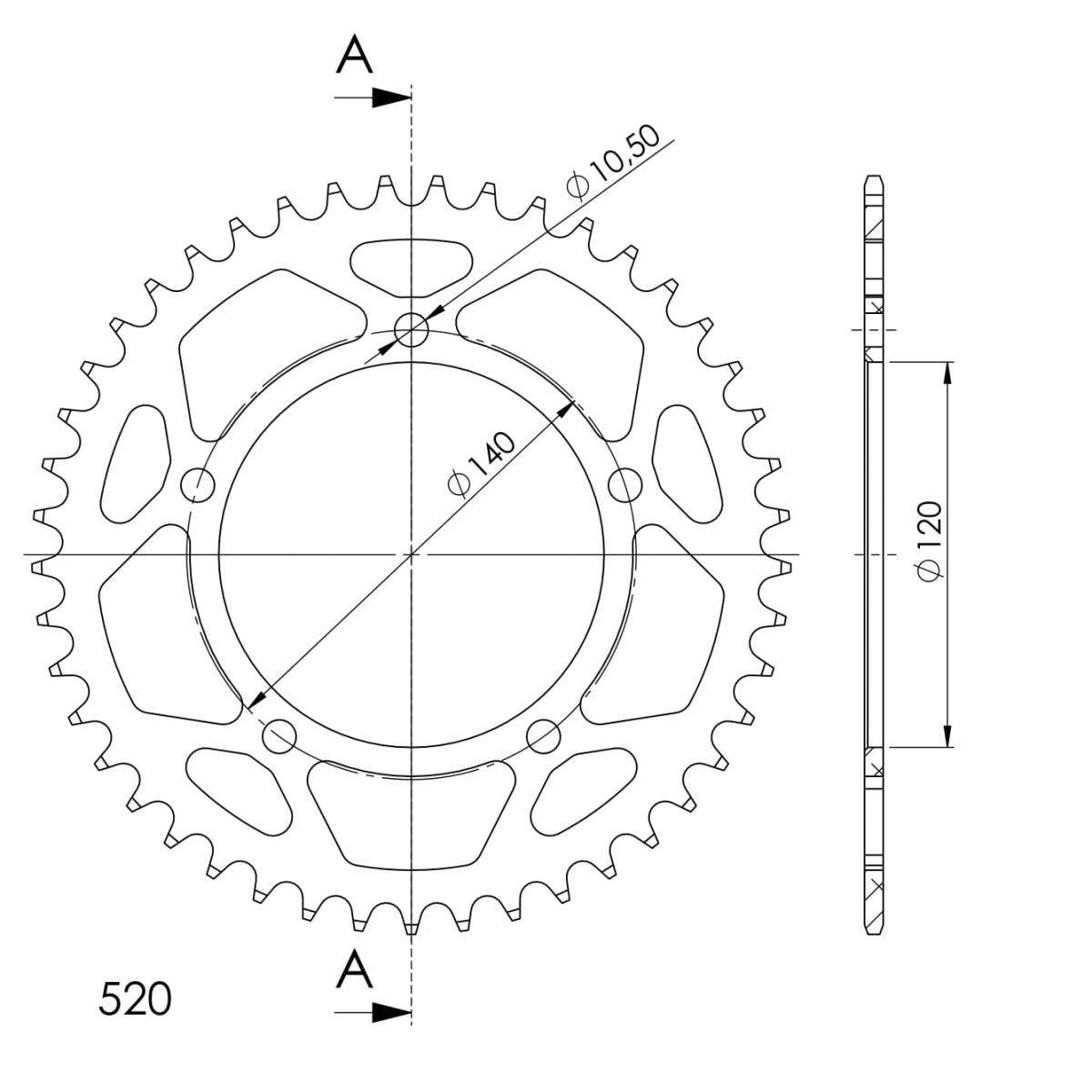 SUPERSPROX ALUMINUM REAR SPROCKET RAL-1793:45-BLU