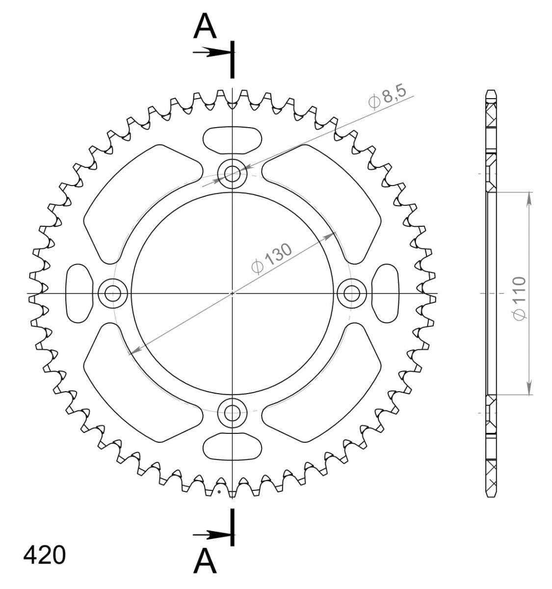 SUPERSPROX ALUMINUM REAR SPROCKET RAL-209:53-RED