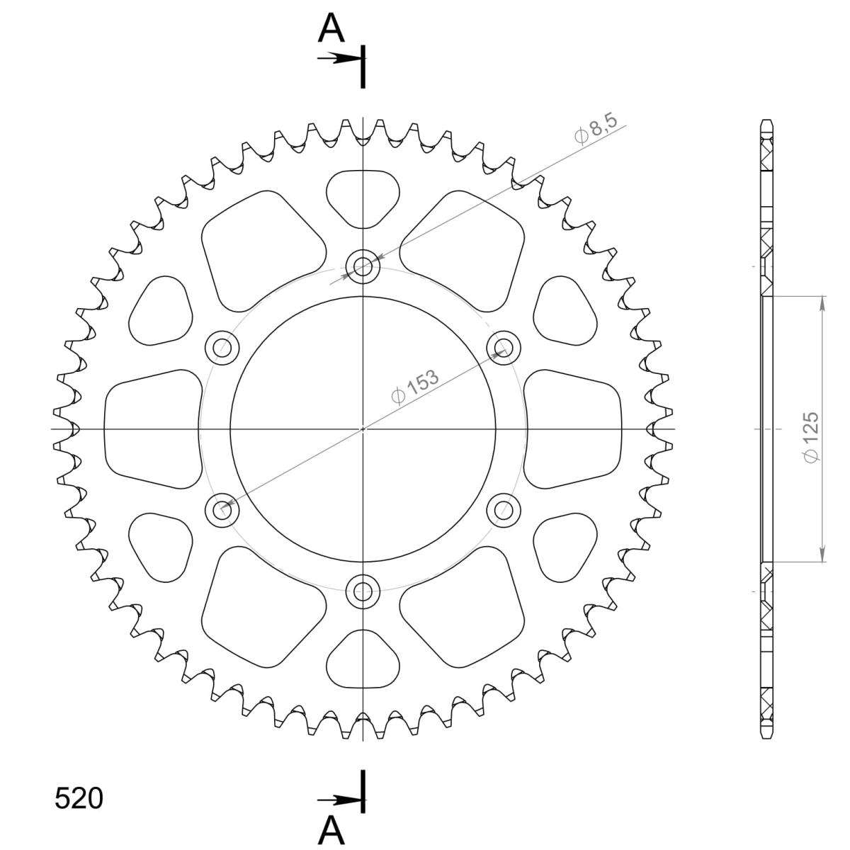 SUPERSPROX ALUMINUM REAR SPROCKET RAL-210:56-RED