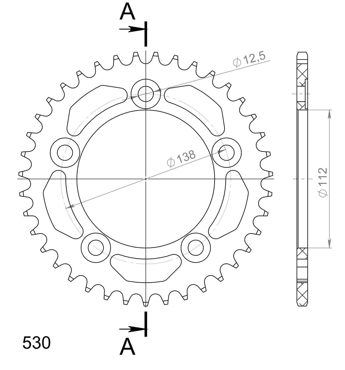 SUPERSPROX ALUMINUM REAR SPROCKET RAL-302:39-BLK