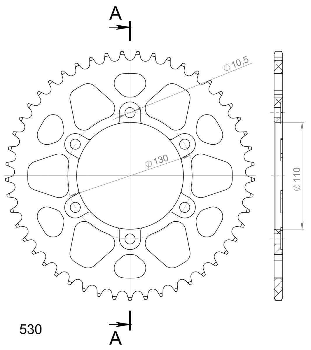 SUPERSPROX ALUMINUM REAR SPROCKET RAL-479:49-RED