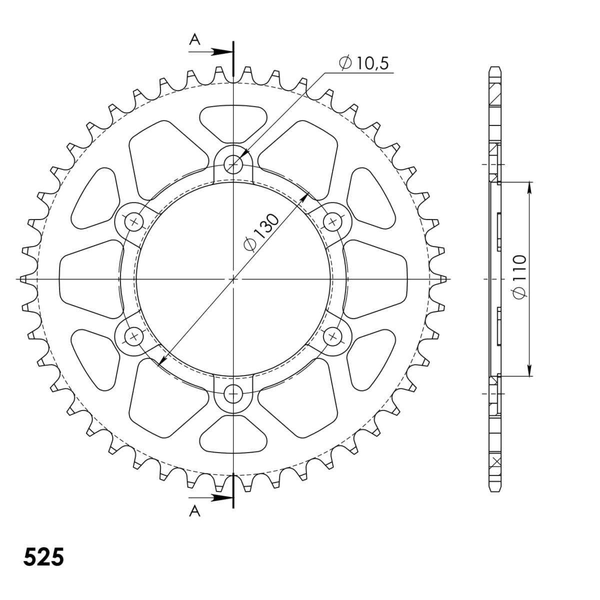 SUPERSPROX ALUMINUM REAR SPROCKET RAL-480:46-RED