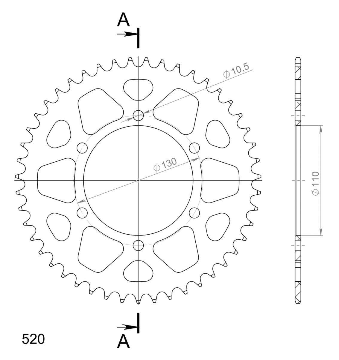 SUPERSPROX ALUMINUM REAR SPROCKET RAL-486:47-RED