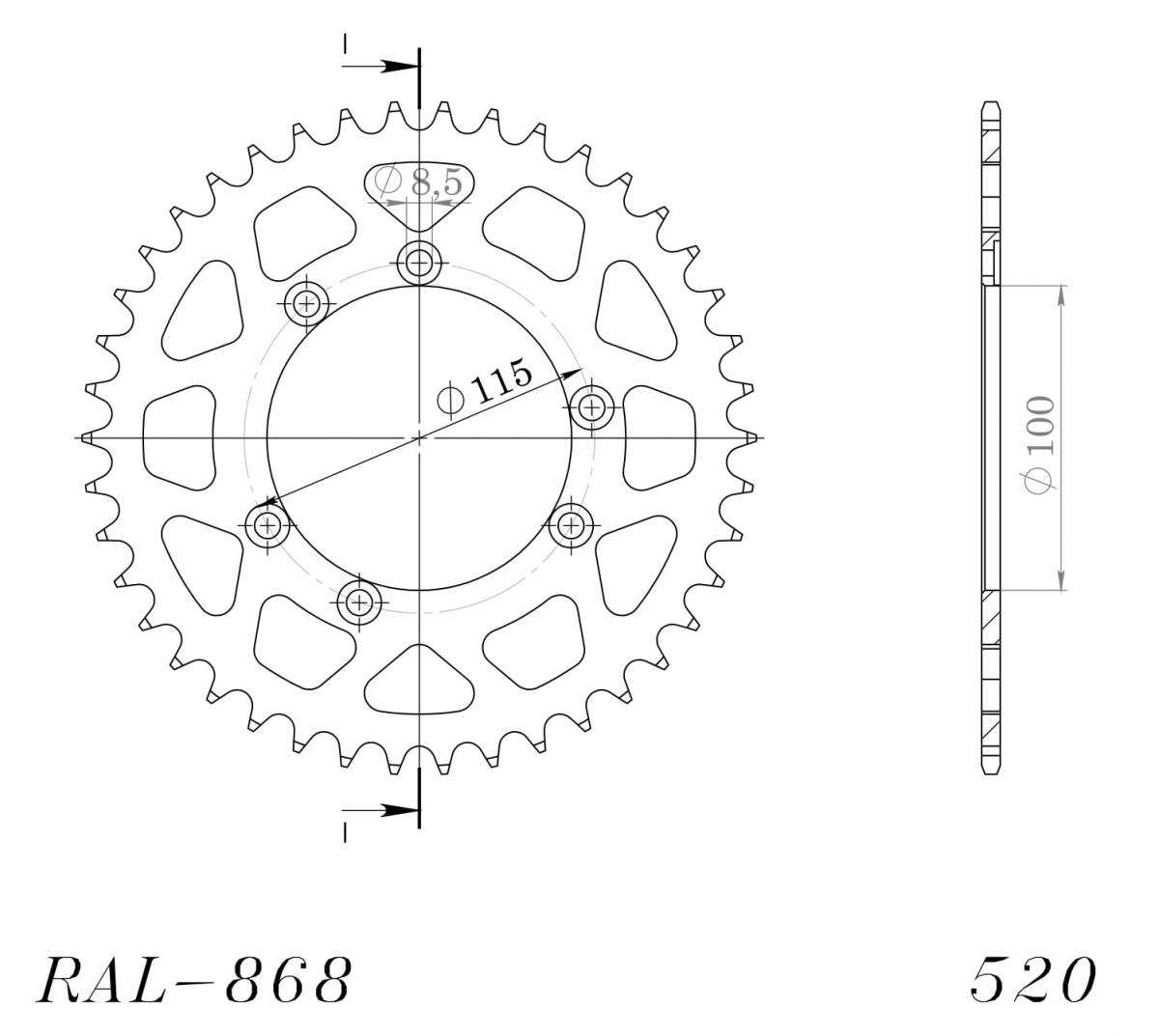 SUPERSPROX ALUMINUM REAR SPROCKET RAL-868:41-BLK