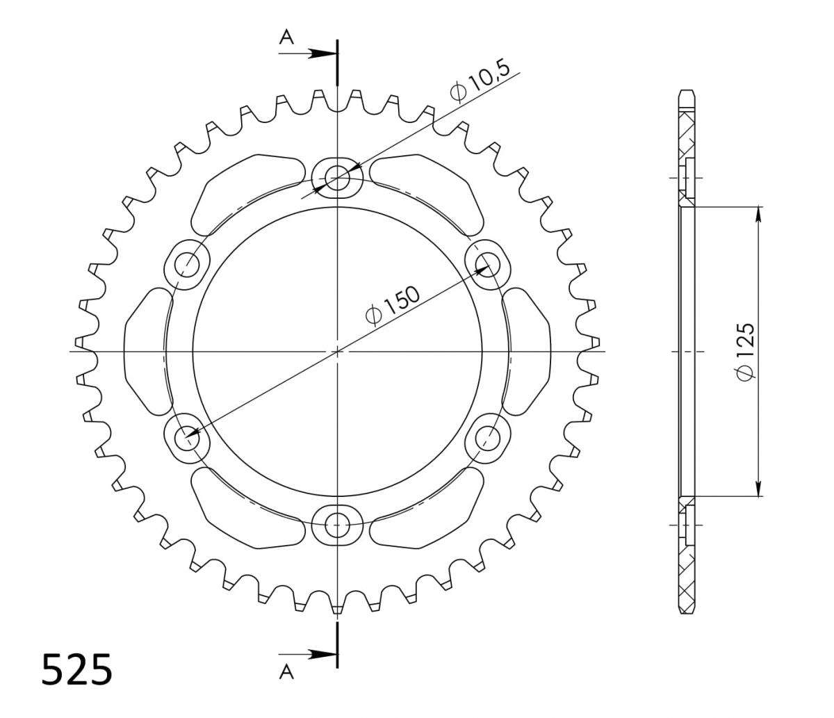 SUPERSPROX ALUMINUM REAR SPROCKET RAL-899:43-ORG - Image 3