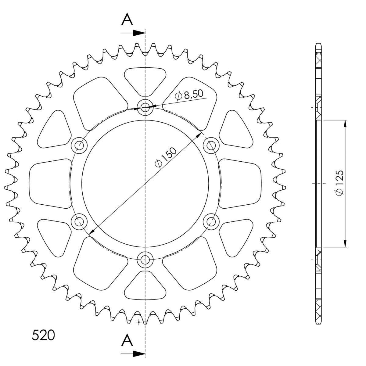 SUPERSPROX ALUMINUM REAR SPROCKET RAL-990:53-RED