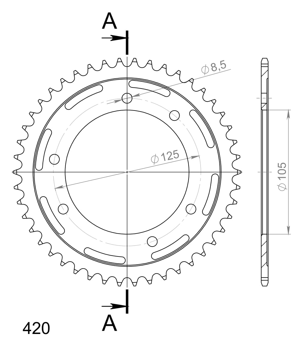 SUPERSPROX STEEL REAR SPROCKET RFE-1131:46-BLK