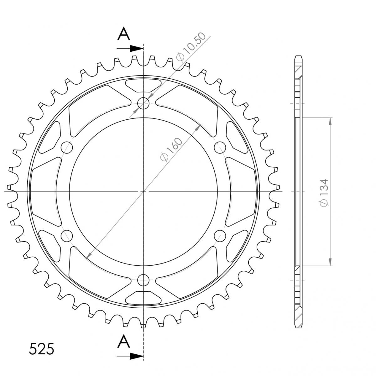SUPERSPROX STEEL REAR SPROCKET RFE-1307:46-BLK