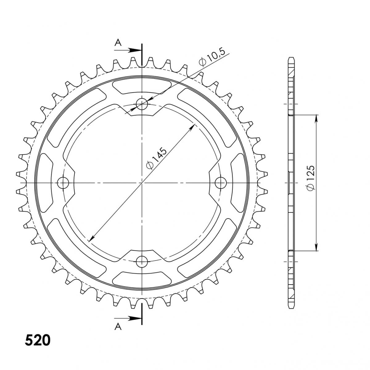 SUPERSPROX STEEL REAR SPROCKET RFE-1857:45-BLK