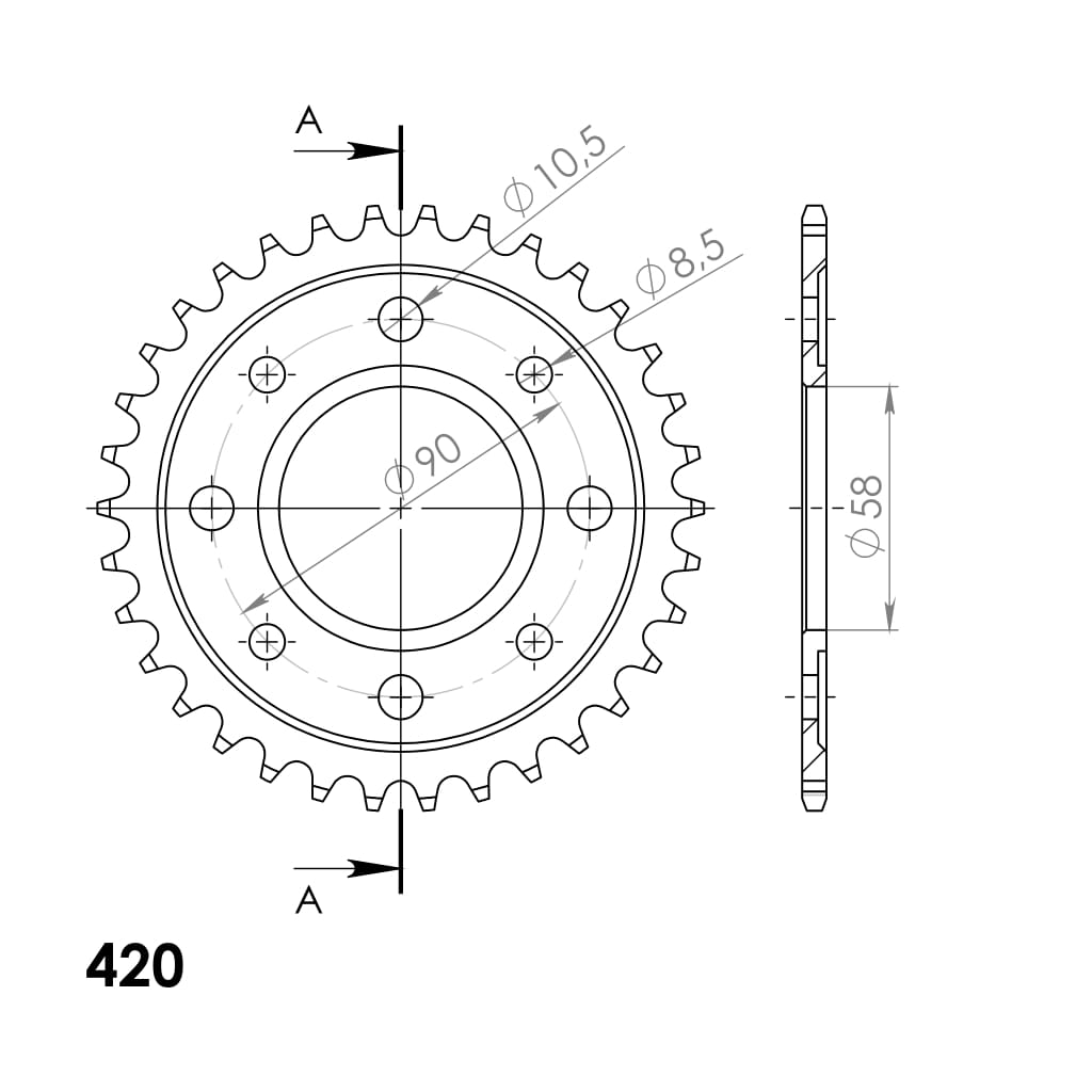 SUPERSPROX STEEL REAR SPROCKET RFE-214:34-BLK