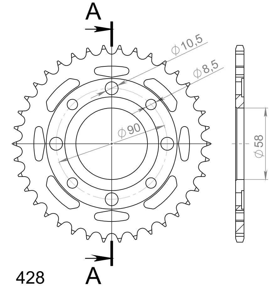 SUPERSPROX STEEL REAR SPROCKET RFE-269:38-BLK