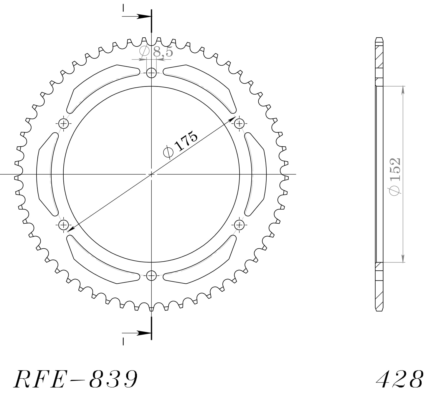 SUPERSPROX STEEL REAR SPROCKET RFE-839:57-BLK - Image 2