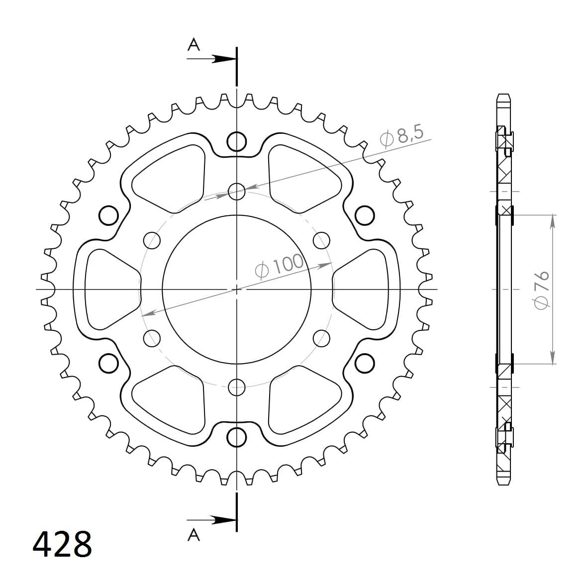 SUPERSPROX STEALTH REAR SPROCKET RST-106:48-BLK