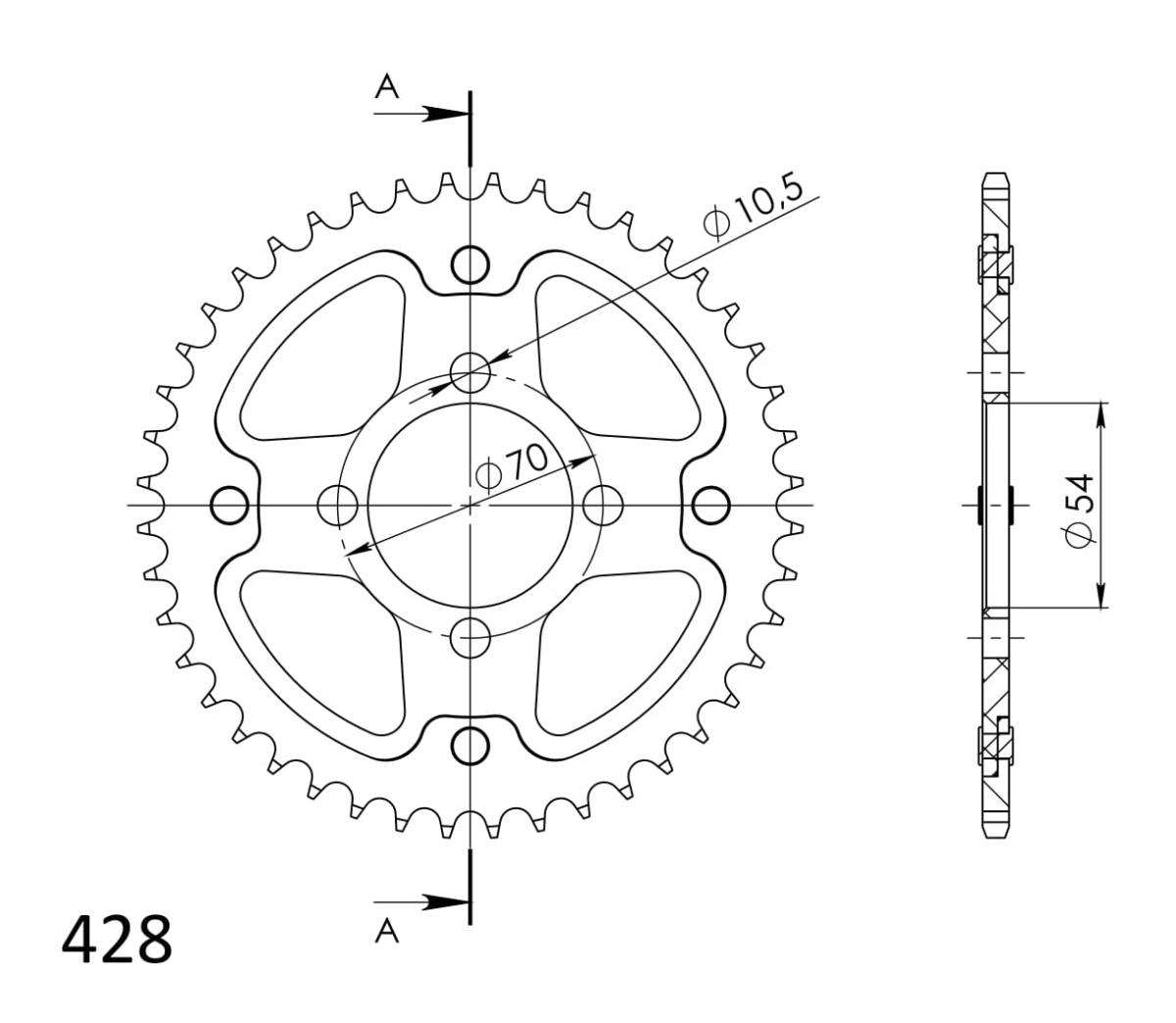 SUPERSPROX STEALTH REAR SPROCKET RST-1206:42-GLD