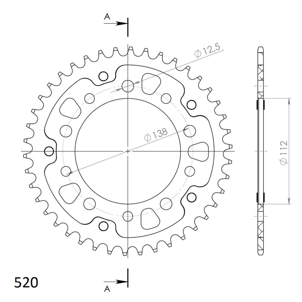 SUPERSPROX STEALTH REAR SPROCKET RST-1303:42-GLD
