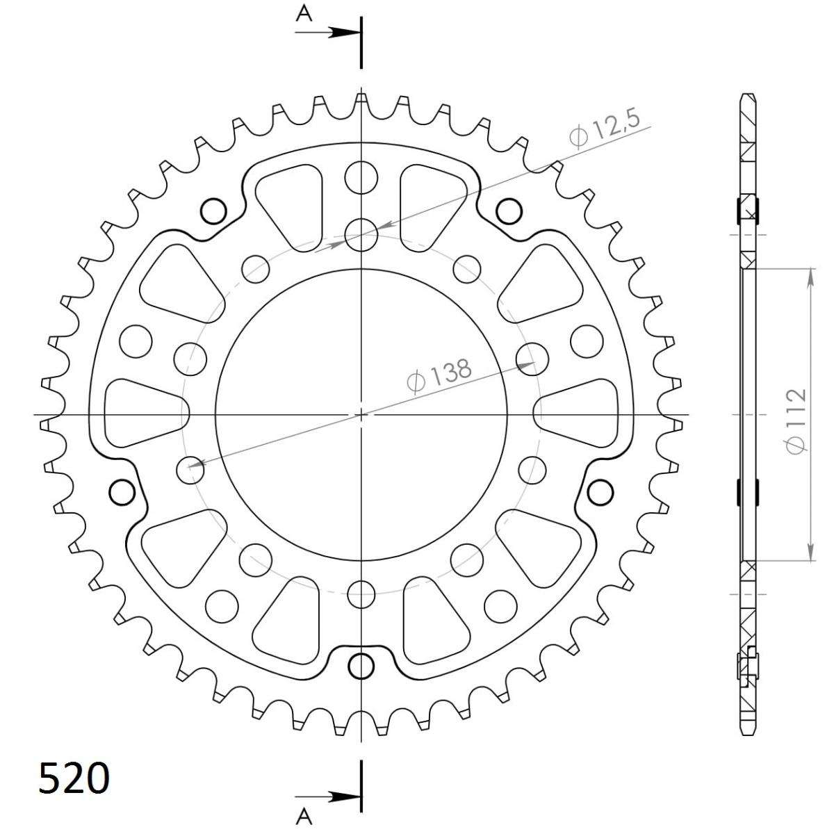SUPERSPROX STEALTH REAR SPROCKET RST-1303:45-RED