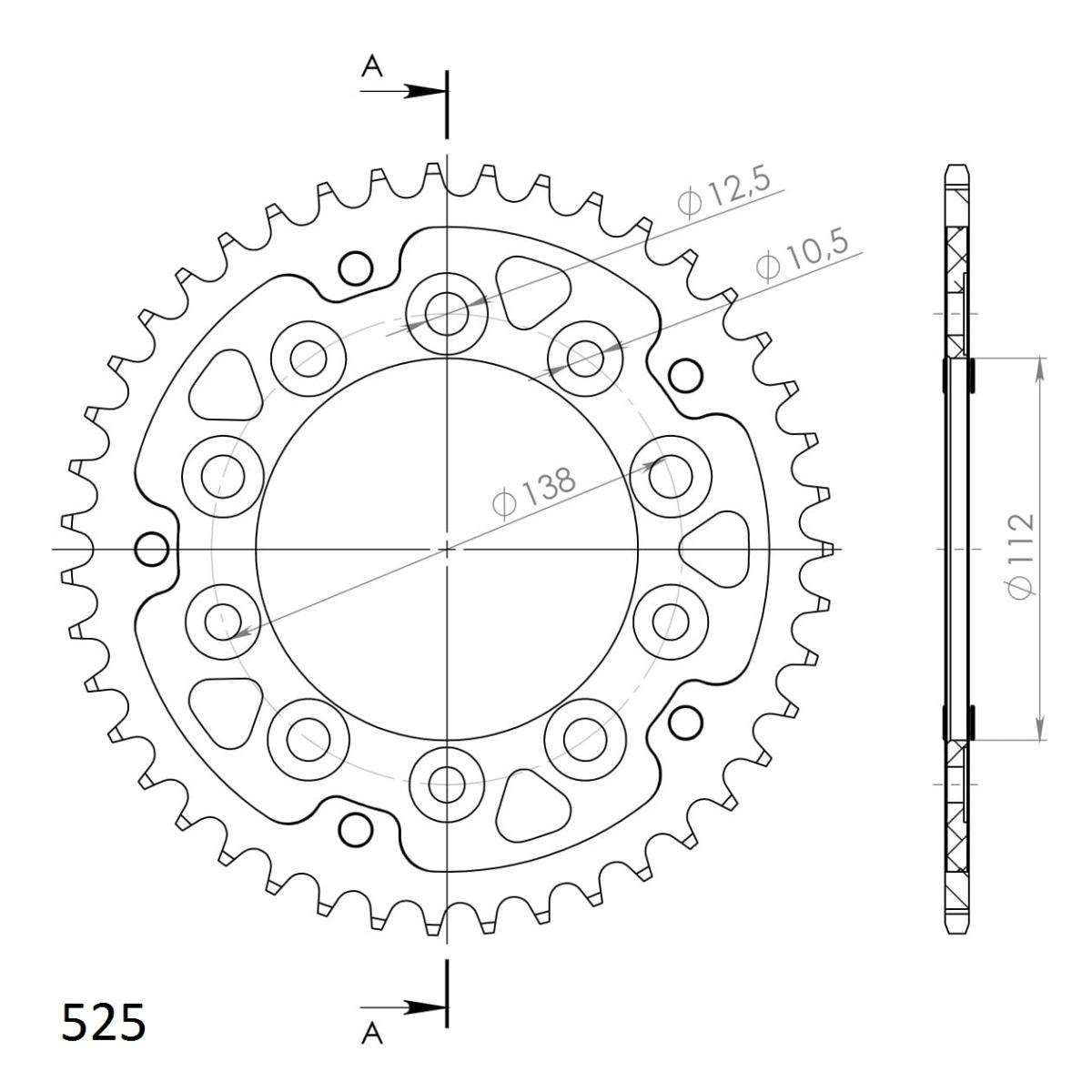 SUPERSPROX STEALTH REAR SPROCKET RST-1304:43-BLK