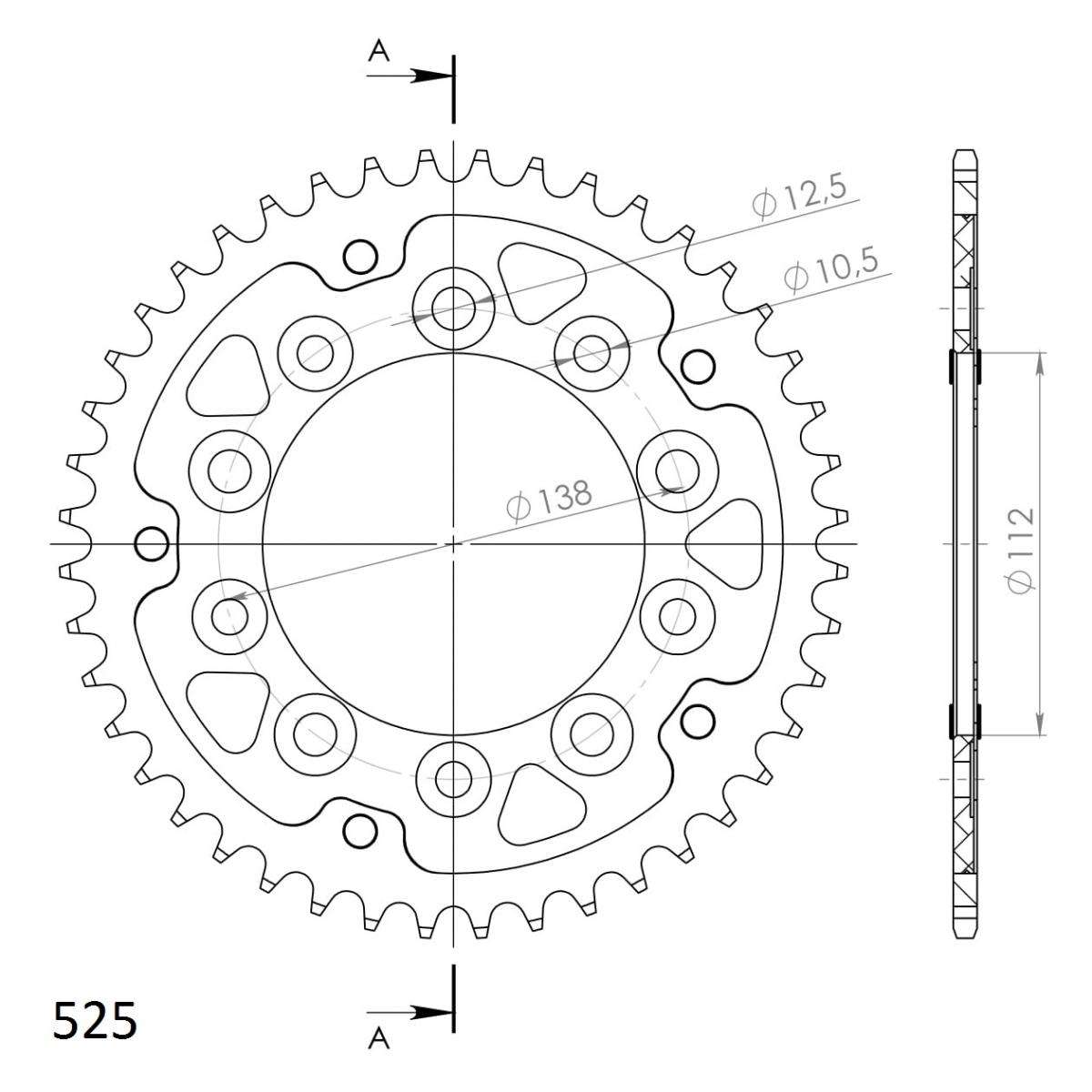 SUPERSPROX STEALTH REAR SPROCKET RST-1304:44-RED