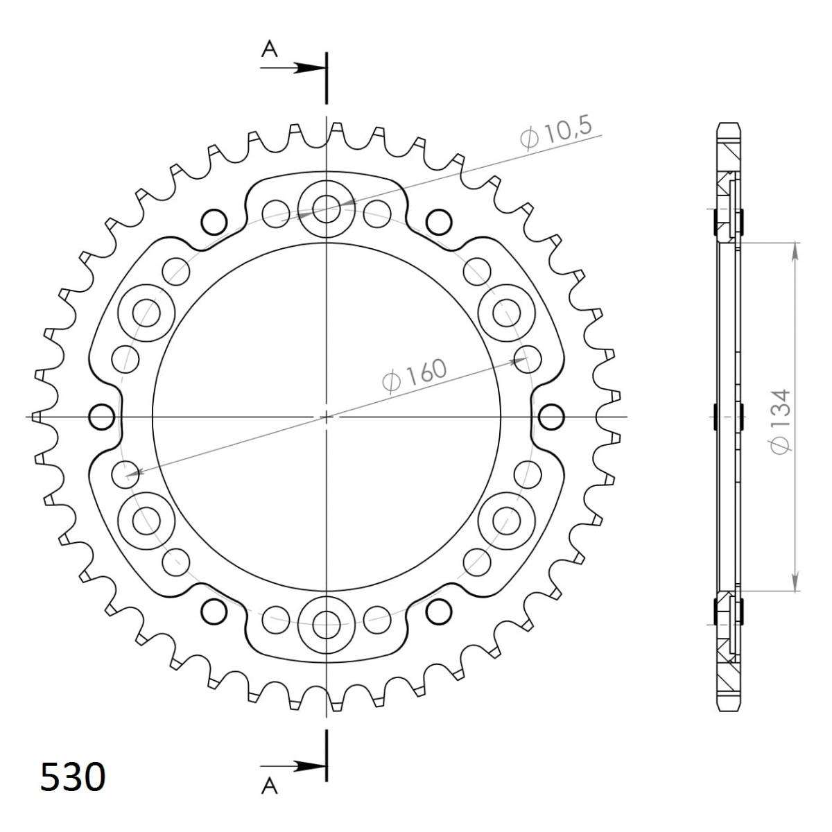 SUPERSPROX STEALTH REAR SPROCKET RST-1306:43-BLK