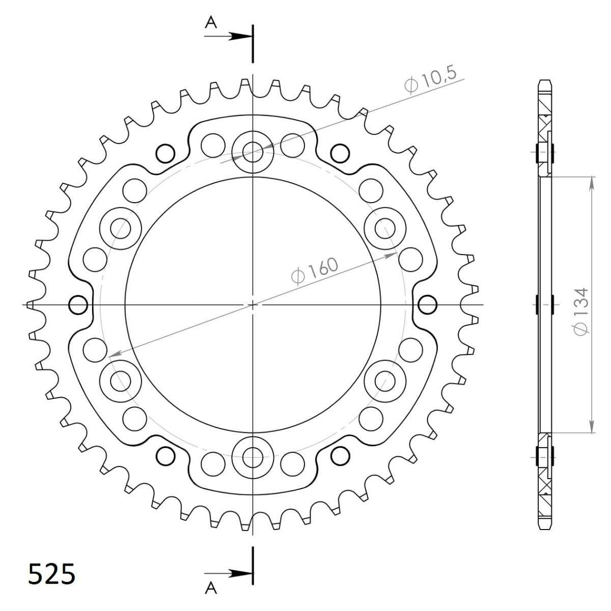 SUPERSPROX STEALTH REAR SPROCKET RST-1307:45-BLK