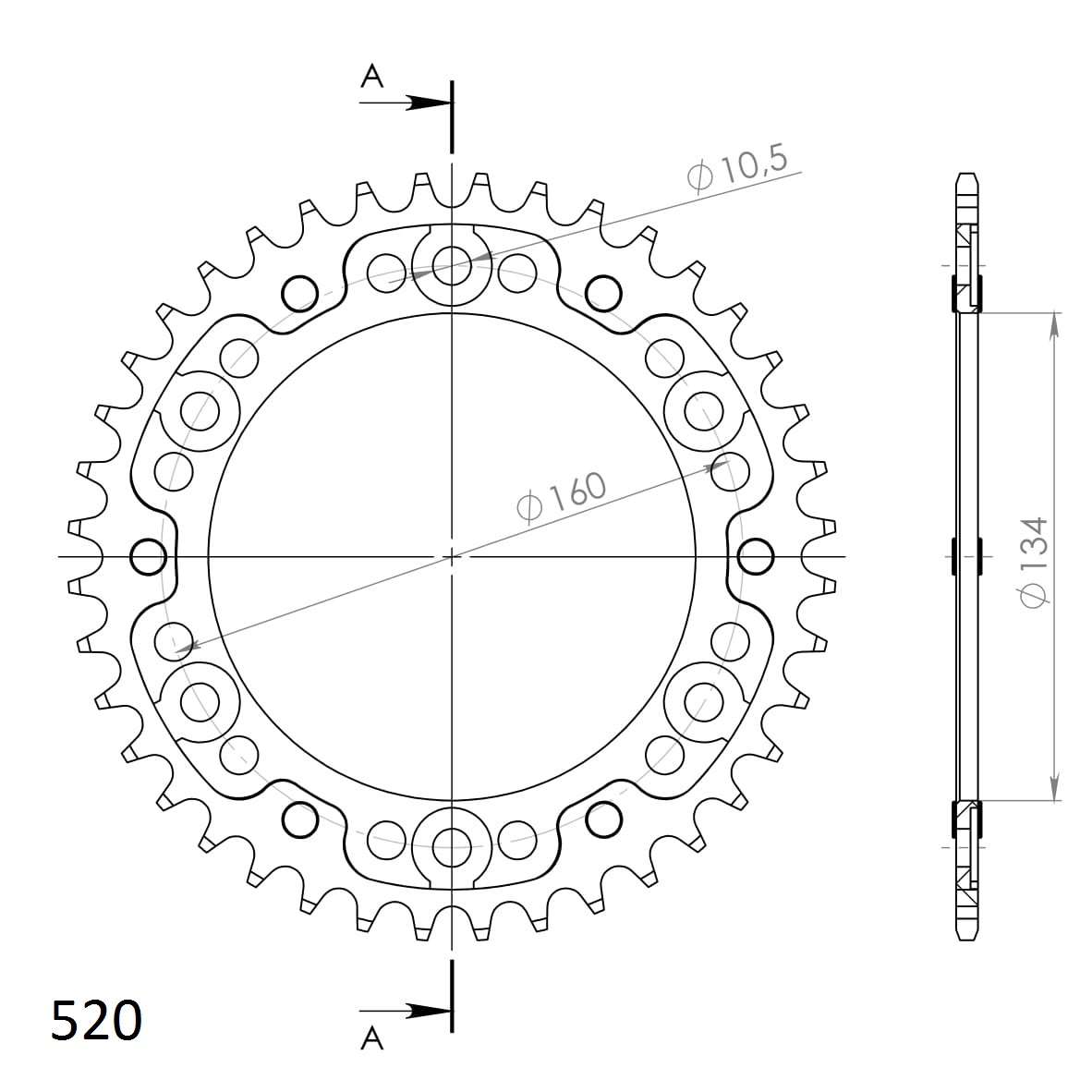 SUPERSPROX STEALTH REAR SPROCKET RST-1308:41-SLV