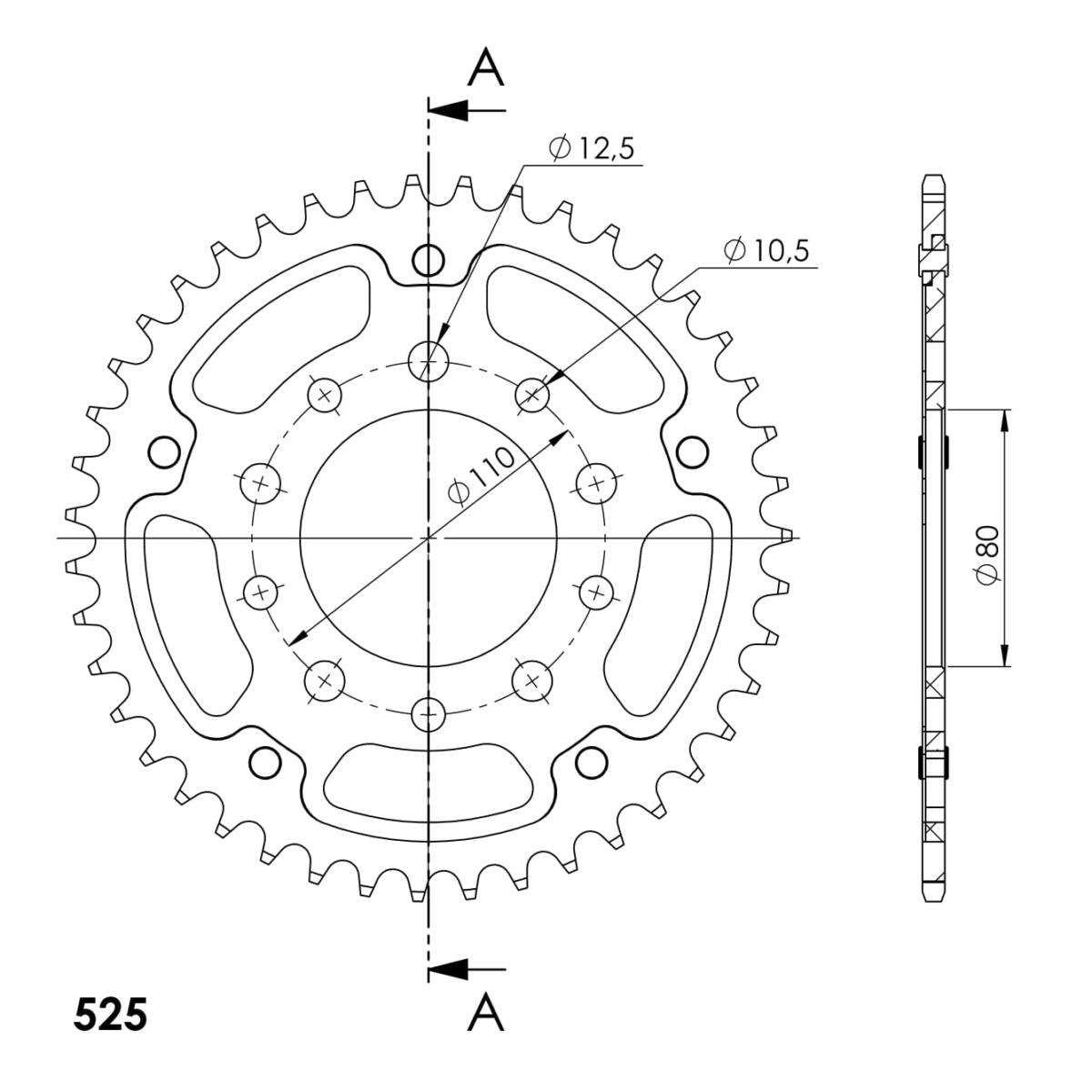 SUPERSPROX STEALTH REAR SPROCKET RST-1332:44-BLK - Image 3