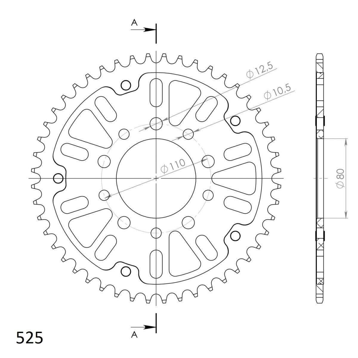 SUPERSPROX STEALTH REAR SPROCKET RST-1332:48-RED