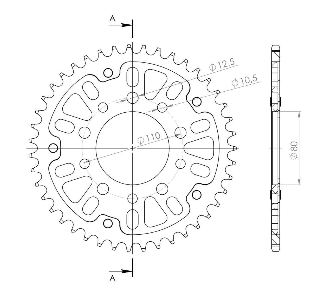 SUPERSPROX STEALTH REAR SPROCKET RST-1334:44-RED