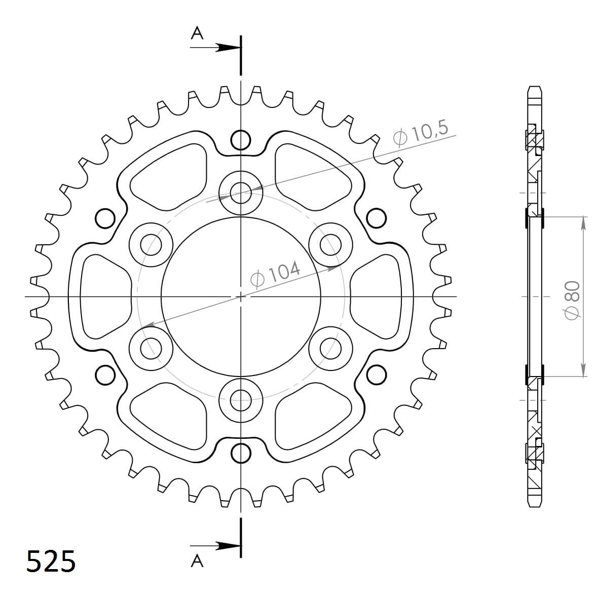 SUPERSPROX STEALTH REAR SPROCKET RST-1489:39-SLV