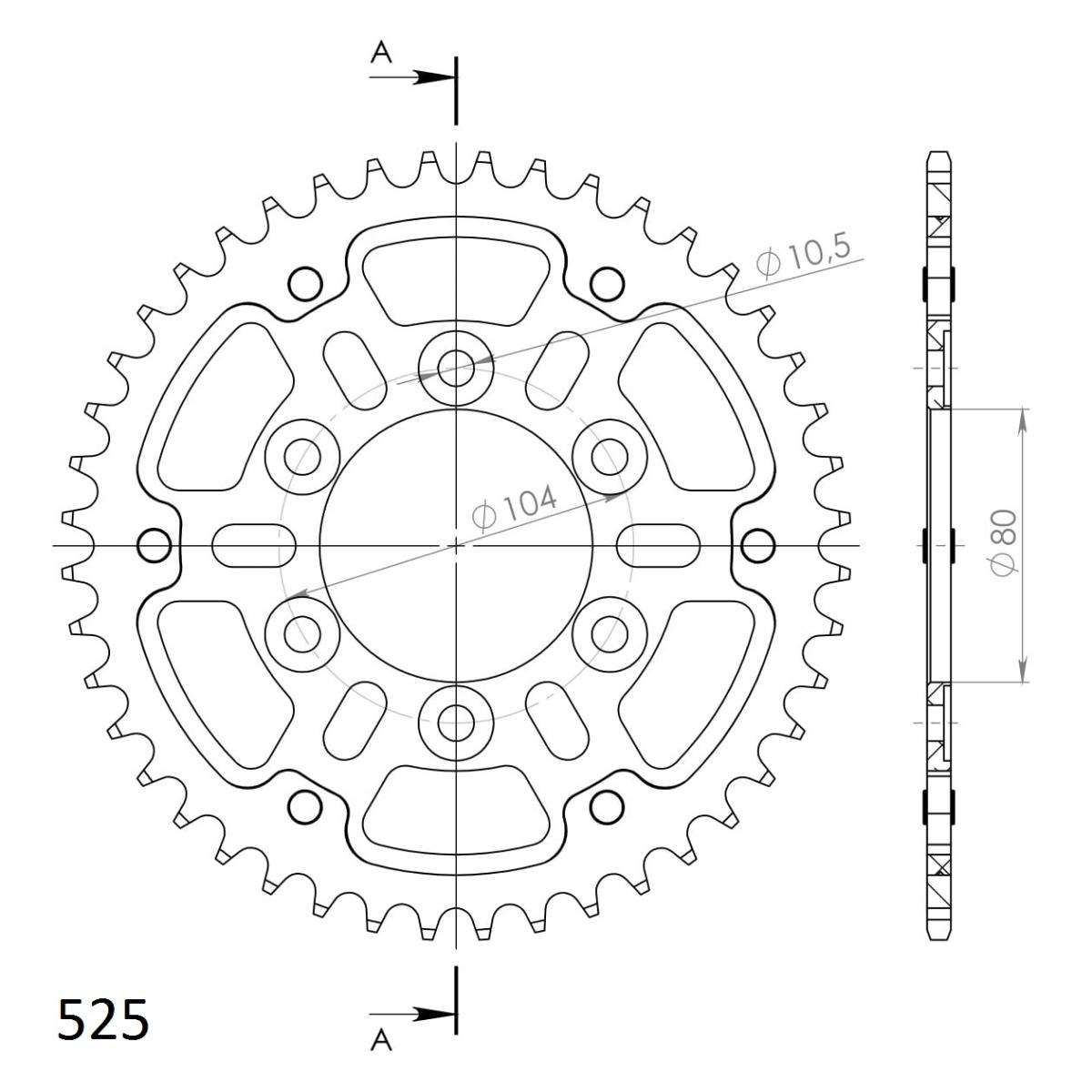 SUPERSPROX STEALTH REAR SPROCKET RST-1489:44-SLV