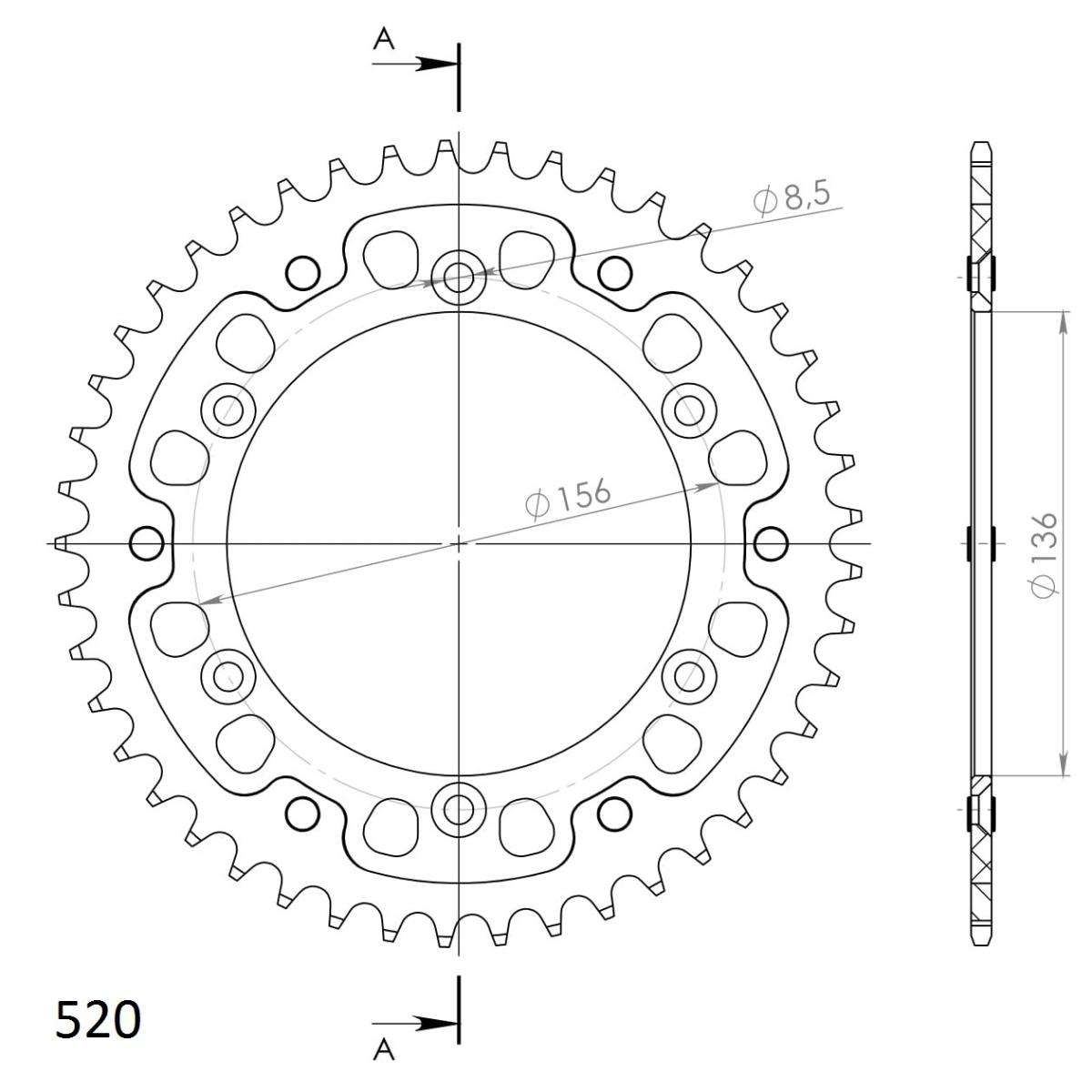SUPERSPROX STEALTH REAR SPROCKET RST-1512:45-RED