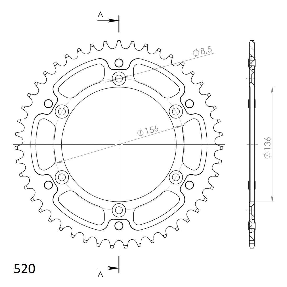 SUPERSPROX STEALTH REAR SPROCKET RST-1512:47-RED