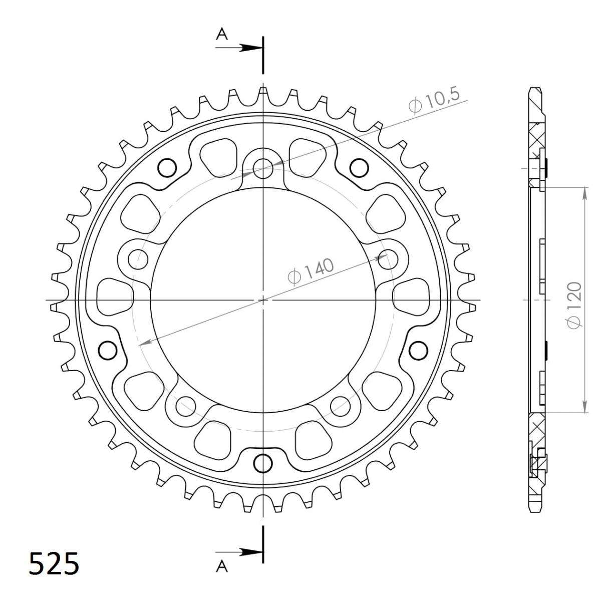 SUPERSPROX STEALTH REAR SPROCKET RST-1792:42-RED