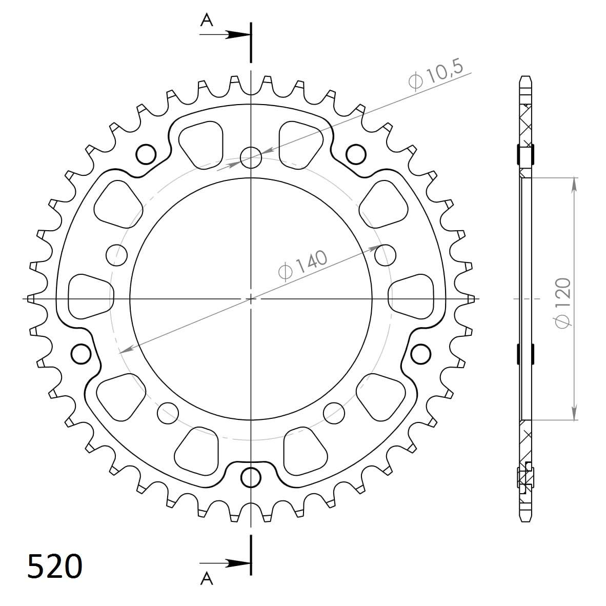 SUPERSPROX STEALTH REAR SPROCKET RST-1793:42-GLD - Image 3