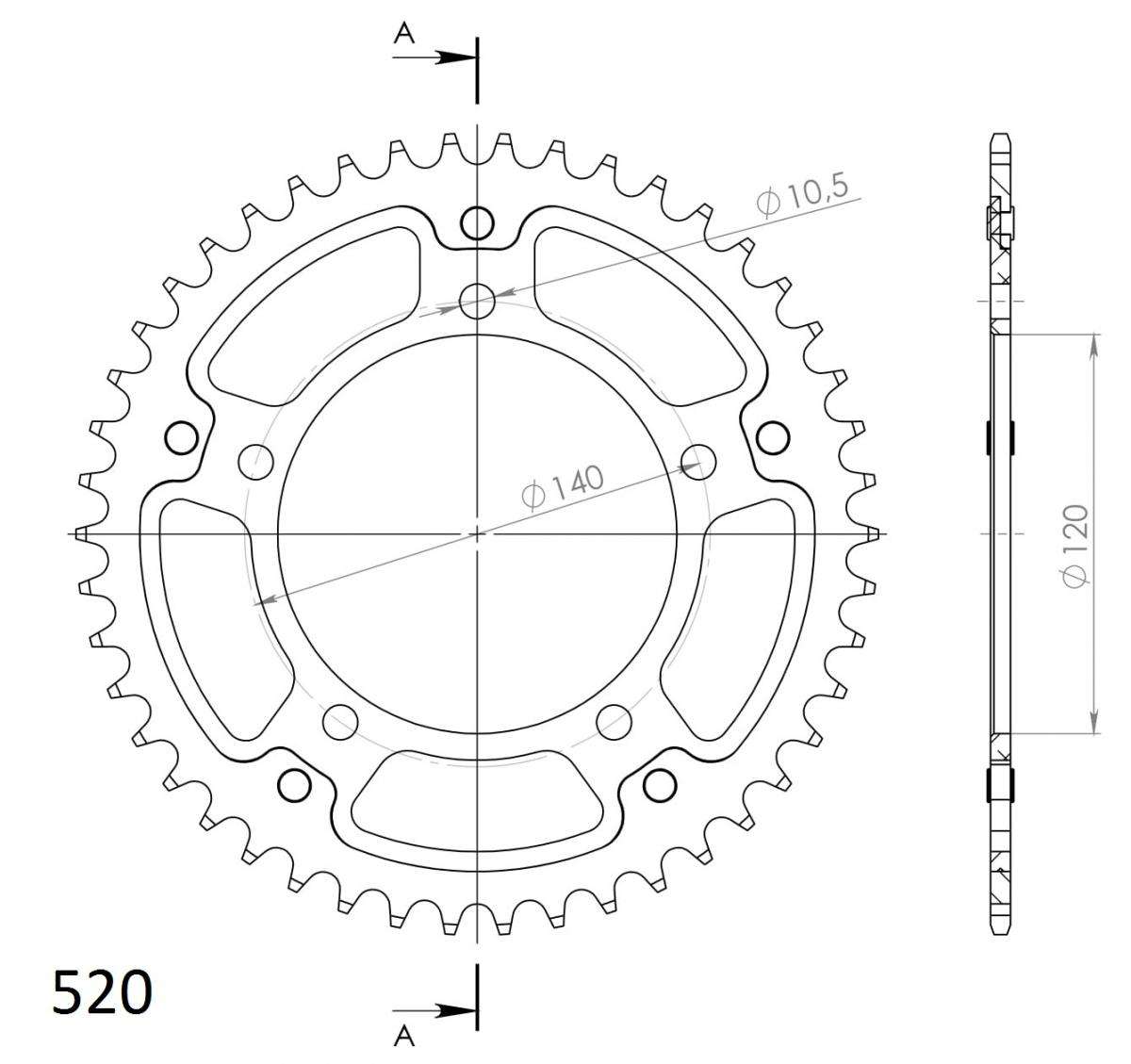SUPERSPROX STEALTH REAR SPROCKET RST-1793:46-BLK