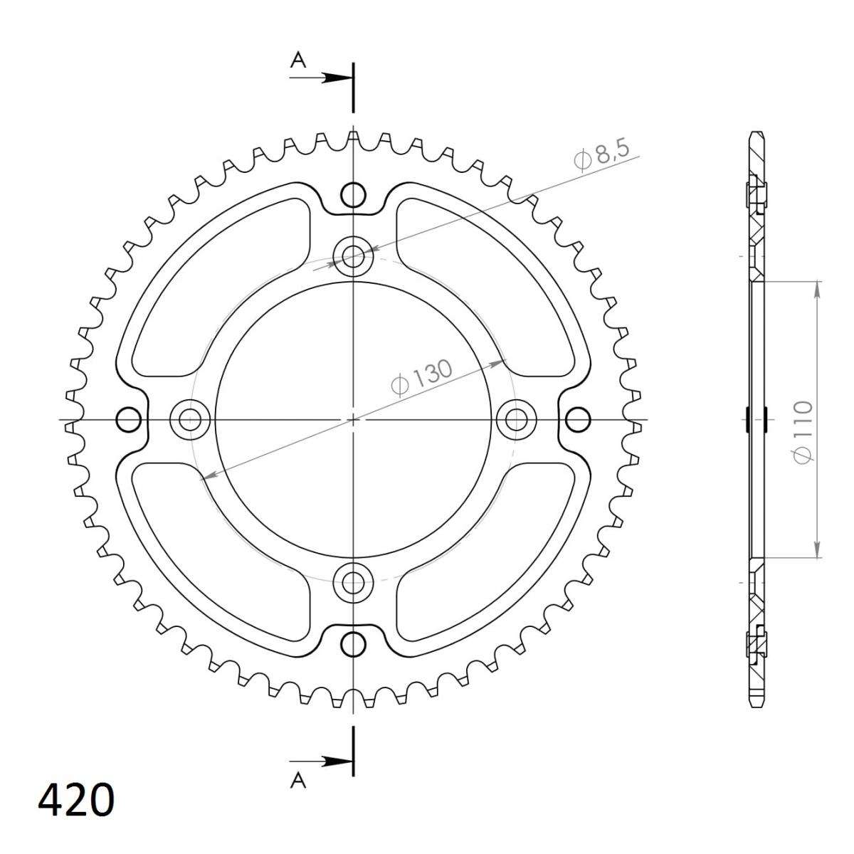 SUPERSPROX STEALTH REAR SPROCKET RST-209:54-RED