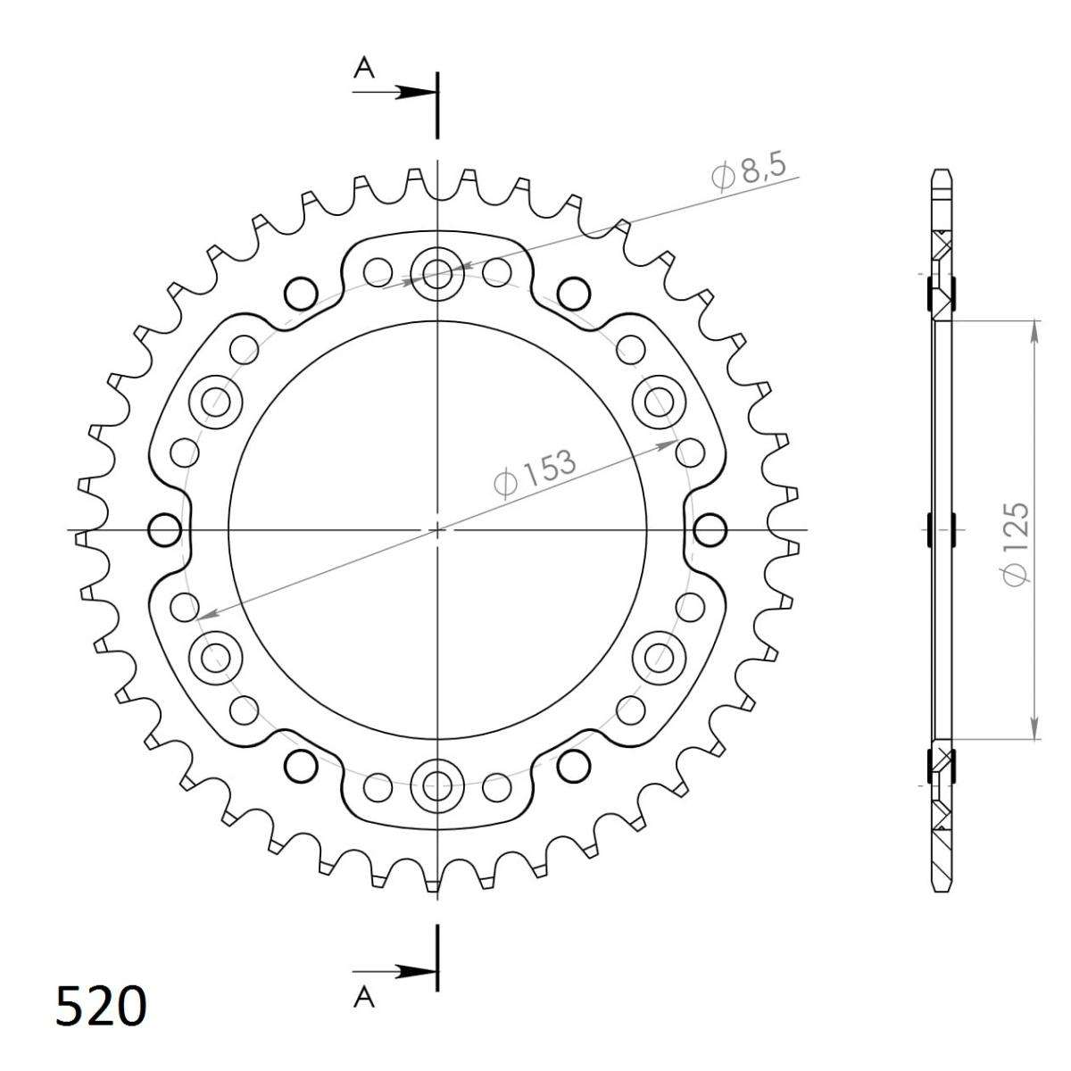 SUPERSPROX STEALTH REAR SPROCKET RST-210:39-RED