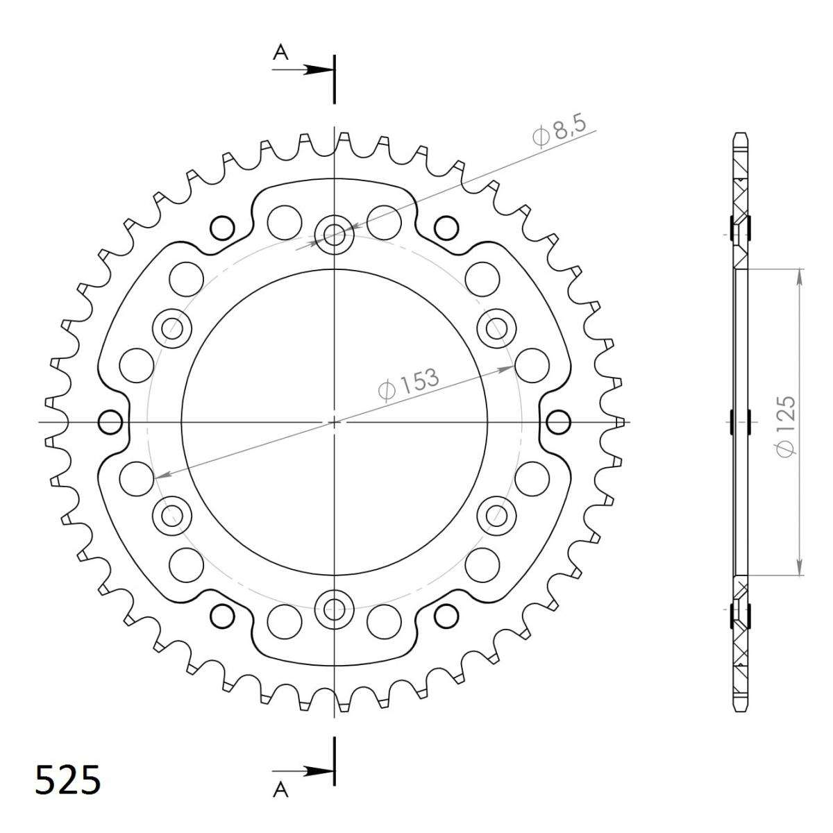 SUPERSPROX STEALTH REAR SPROCKET RST-210:43-SLV