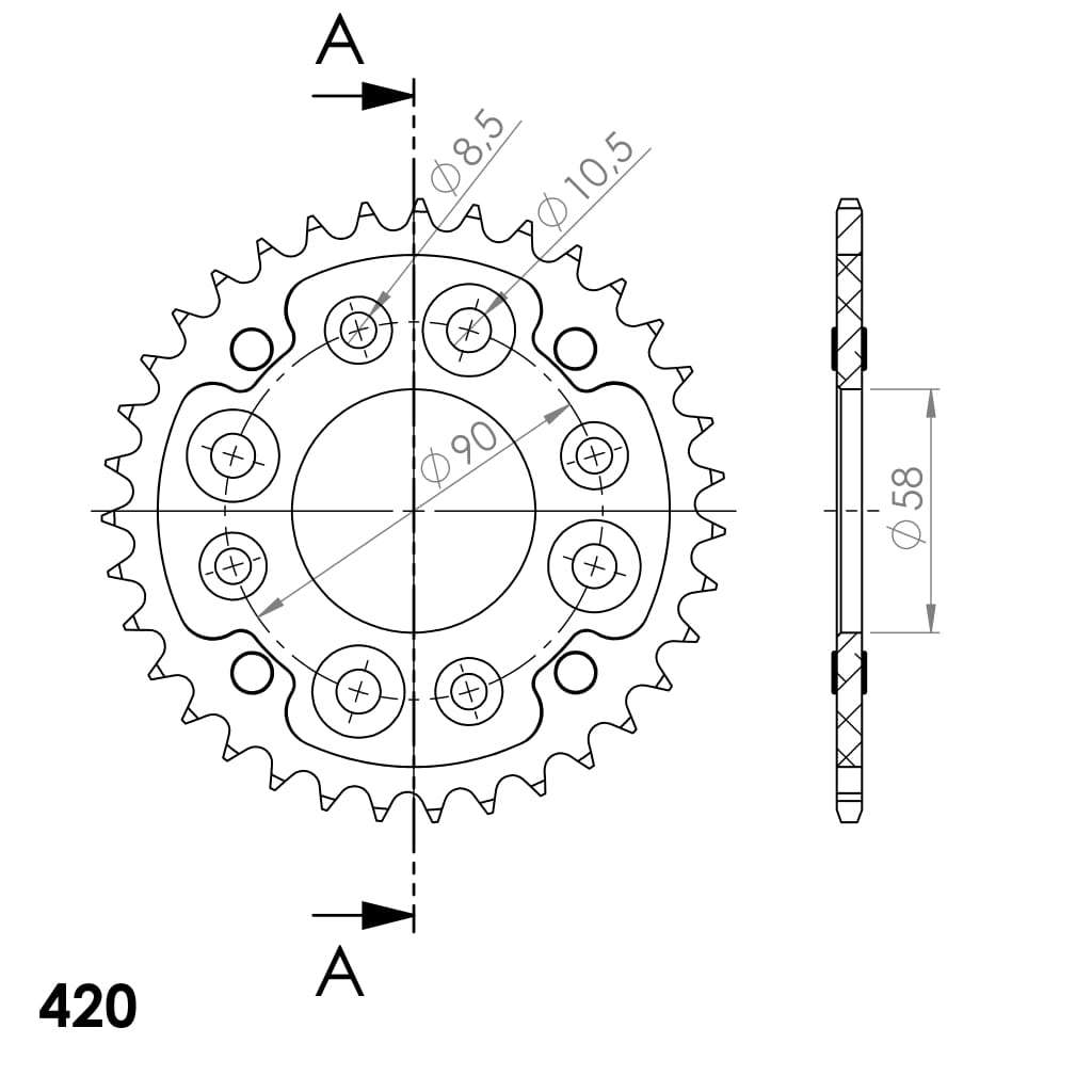 SUPERSPROX STEALTH REAR SPROCKET RST-214:35-SLV