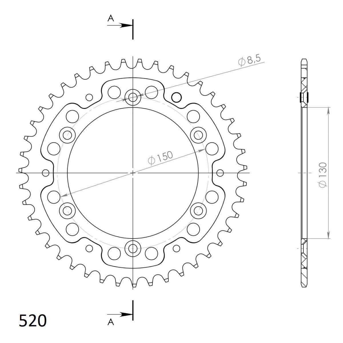 SUPERSPROX STEALTH REAR SPROCKET RST-245:43-BLU