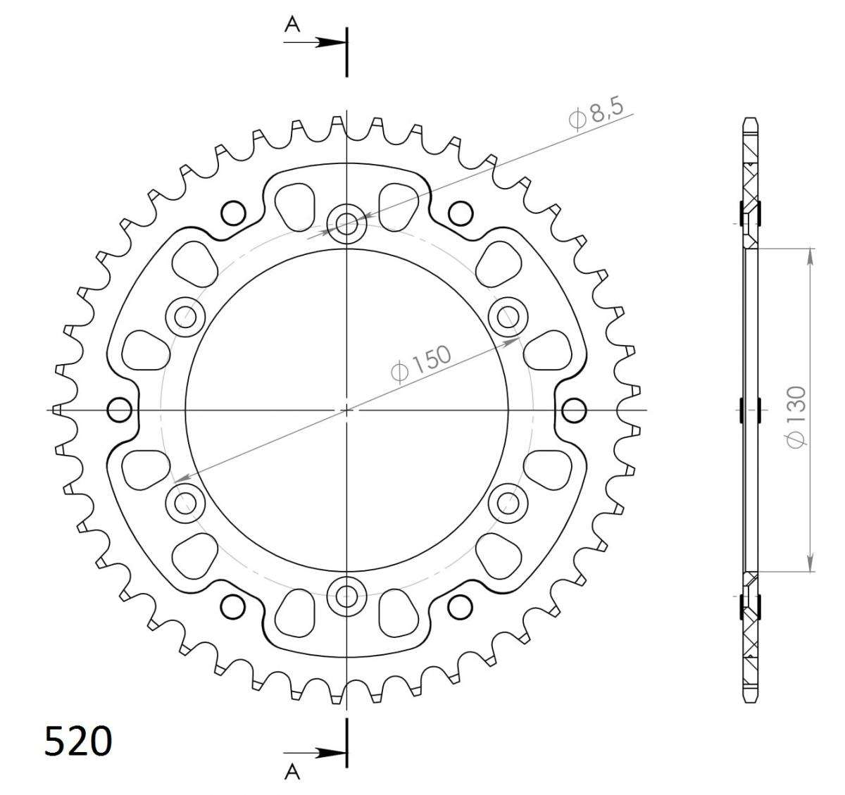 SUPERSPROX STEALTH REAR SPROCKET RST-245:45-RED